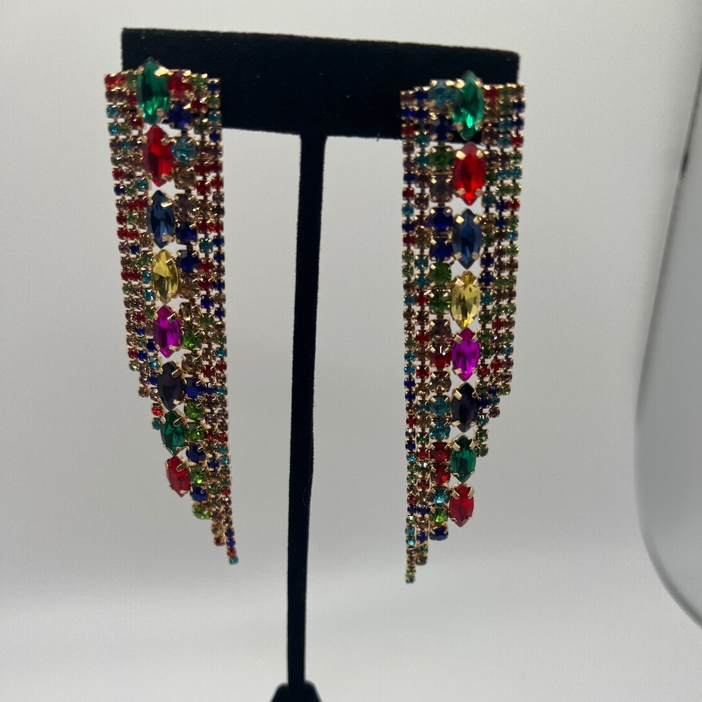 Multi-colored earrings - pierced / new